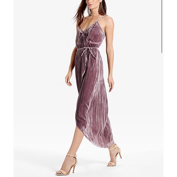 Lucky Brand Dresses & Skirts - Lucky Brand Purple Velvet Midi Wrap Style Dress S